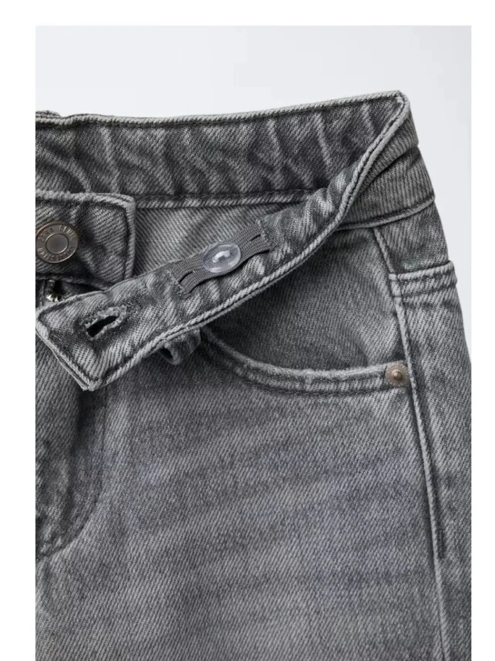 Zara Kids Girls Wide Leg Jeans- Grey Size 11-12